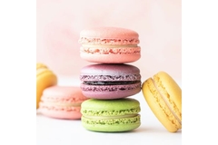 Image Macaroon cookies in pink, purple, green and yellow