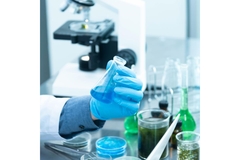 Image Person in a lab looking at adulterated botanicals.