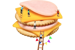 Image Animated image of children climbing on a biscuit snack.