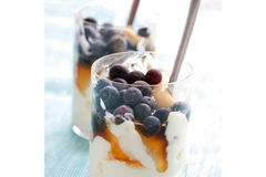 Image Dairy yogurt with fruit.