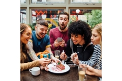 Image Young people taking images of their food