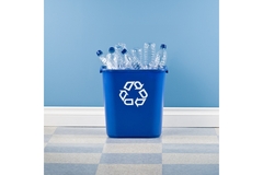 recycling container with plastic bottles