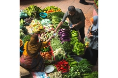 Image Market in Asia with lots of vegetables.