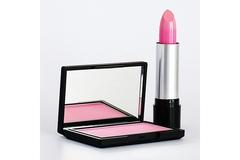 Compact blush and lipstick