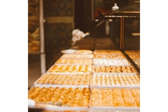Image Food trays in bakery.