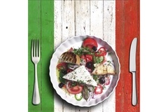 Italian food on Italy flag