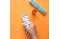 Holding blister packaging.