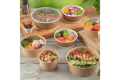 Paper-based salad bowls.