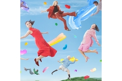 Image People in colorful clothes flying in the air.