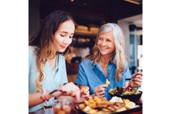 Image Women of two generations eating lunch.