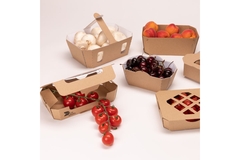 Fruit and vegetables in paper punnets.