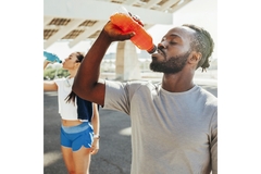 Image Woman and man consumes functional beverages