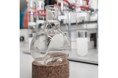 glass flask in lab
