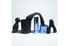 A collection of sex toys and body care.
