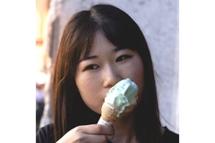 Image woman eating ice cream