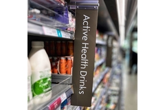 Image Supermarket with Active Health drink sign