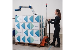 Palletizing packages.