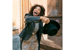 Image Middle-aged lady happy no menopause symptoms