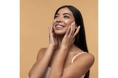 Image happy woman with long hair