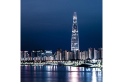 Image The skyline of Seoul, South Korea, at night.
