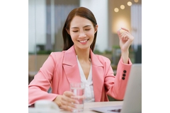 Image Woman supplement pill immunity