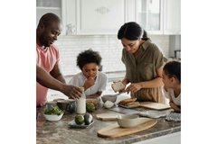 Family cooking carbohydrates.