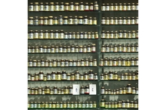 Image Store shelves lined with botanical supplement bottles.