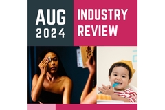 A woman taking her makeup off and a baby in a graphic with AUG 2024 written on the top.