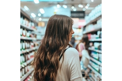 Image Woman shopping for personal care products.