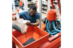 Man making plastics.