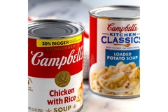 Image two cans of Campbell soup.