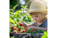 Image Child picking strawberries