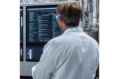 Image Researcher looking at a computer screen.