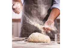 Person baking bread.