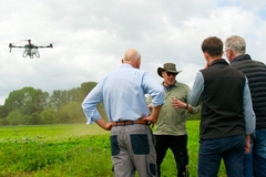 Image Farmers with drone.