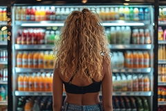 Image Women shopping for healthy beverages.