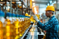 a worker in an edible oil factory.