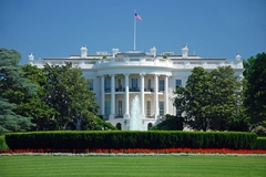 Image The white house surrounded by plants