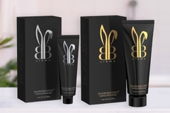 Image Soothing and numbing cream in black packaging next to each other.