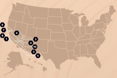Image A map of the US with dots putting cities into numerical ranking.