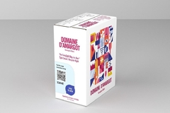 Image A white box with a colorful design on it