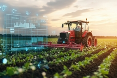farmer on a tractor.