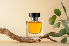 perfume bottle on tree branch