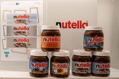 A group of jars of chocolate spread.
