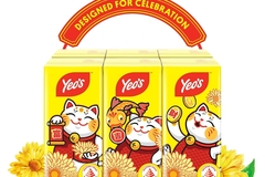 Image Beverage cartons with fortune cat image.