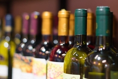 Image row of wine bottles