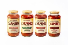 Image A group of jars of sauce.