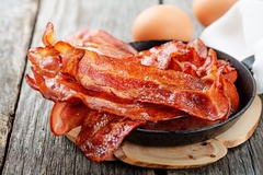 Image strips of bacon fried