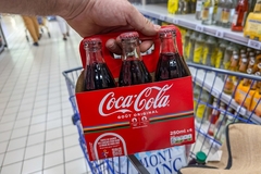 Image coca cola glass bottle