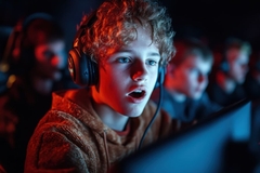 child playing video game